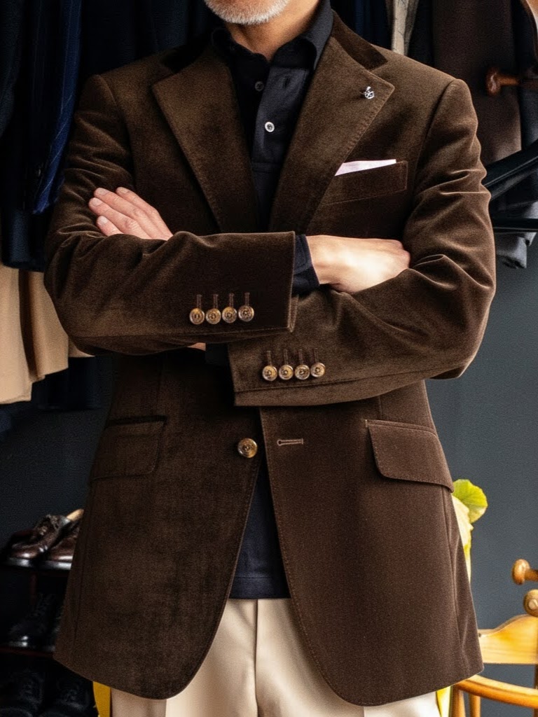 ベルベットジャケットのコーディネート