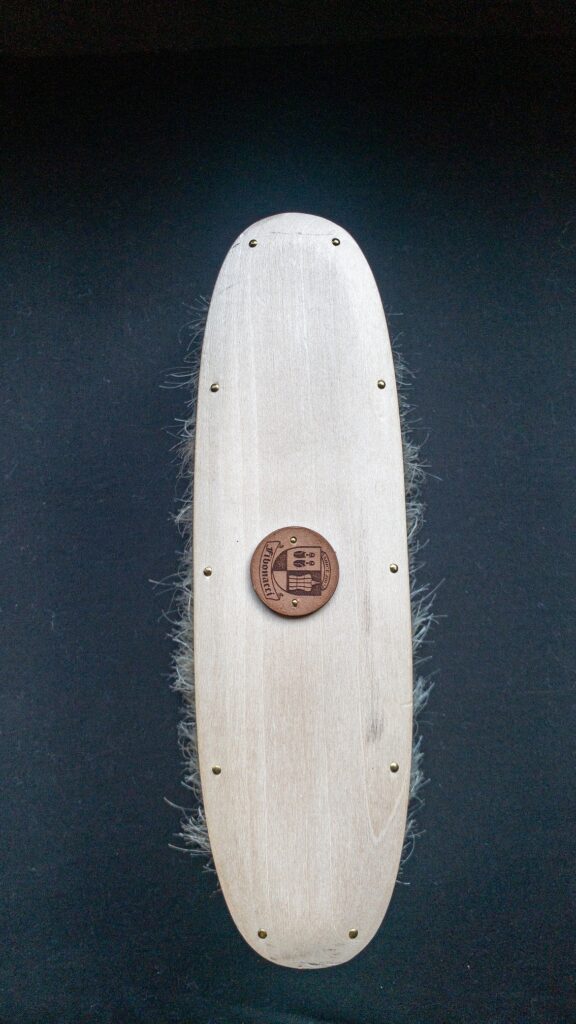 平野刷毛製作所　洋服ブラシ　手植え水雷型　フィボナッチ紳士洋品店ロゴ入り