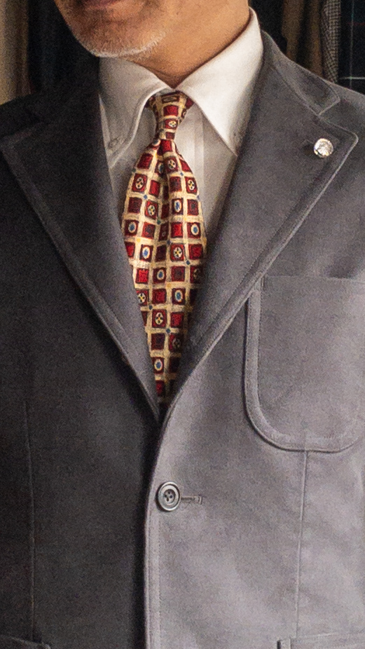 グレーモールスキンのコーディネート