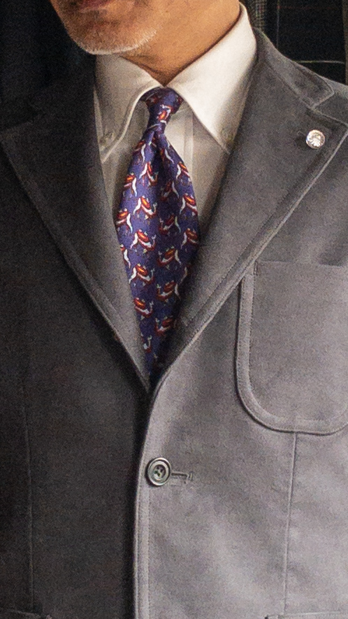 グレーモールスキンのコーディネート