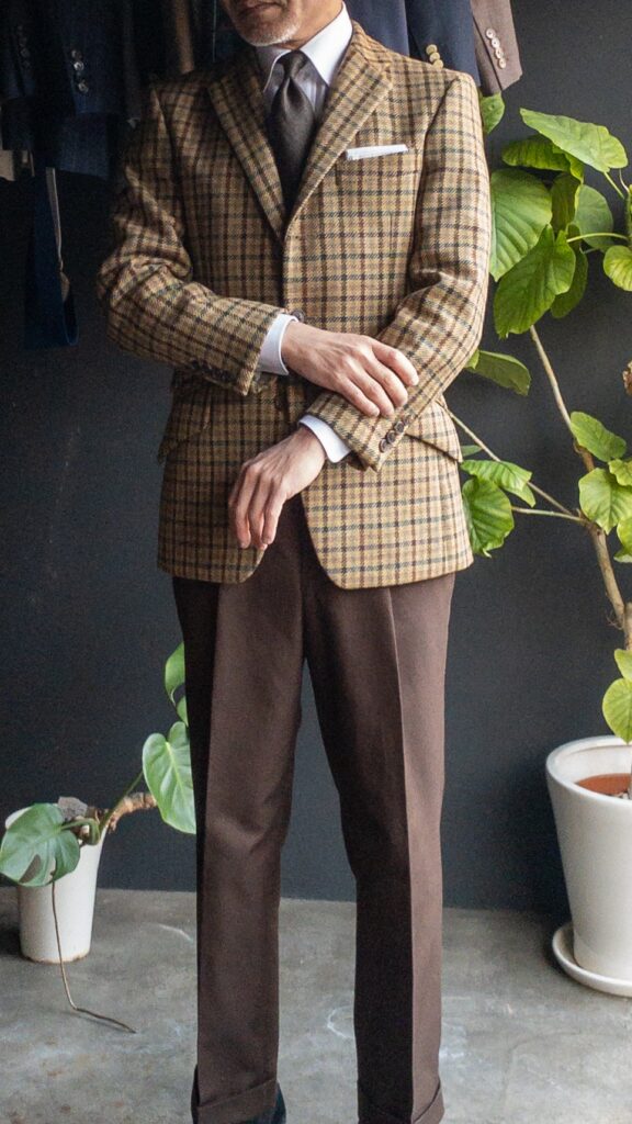 Johnstons of Elgin ガンクラブチェック　ツイードジャケット